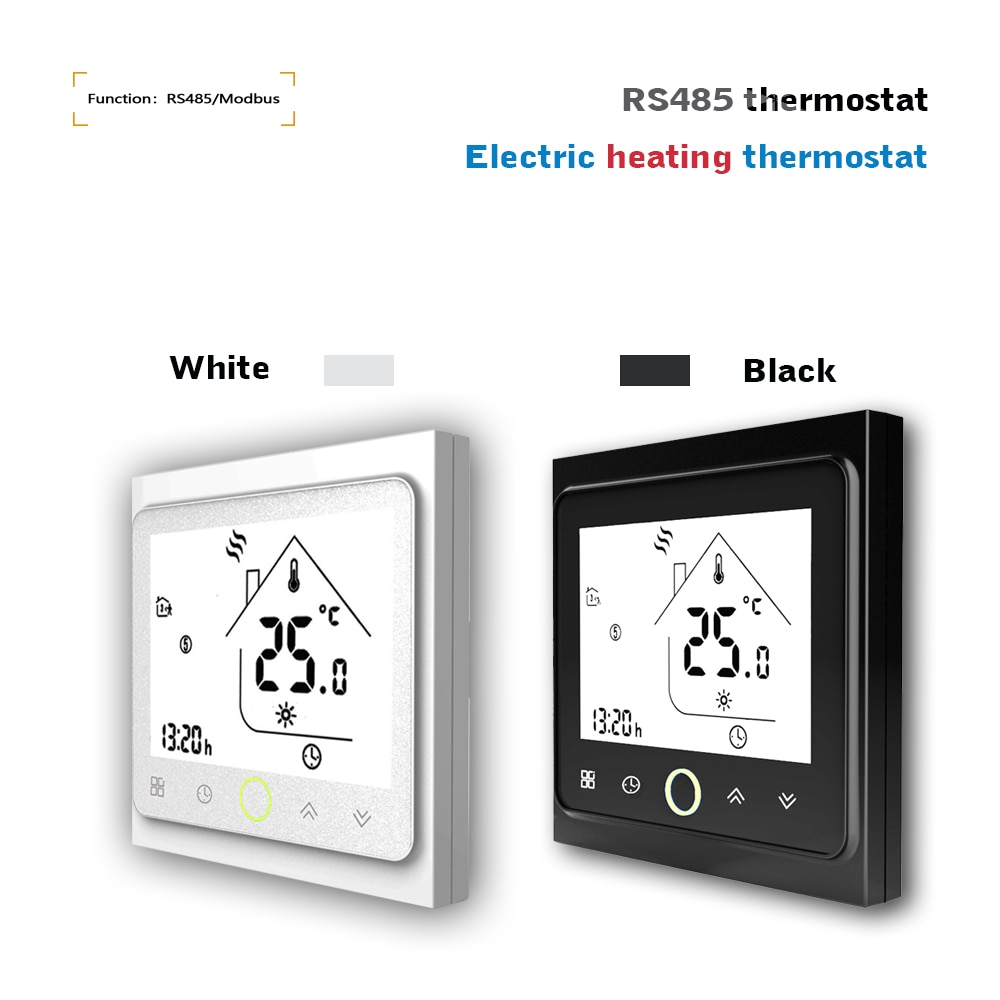 Термостат электрического теплого пола  16 А Modbus, черный/белый